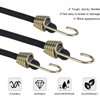 BEANPRECOY 15Pack Mini Bungee Cords with Hooks 10 Inch Black