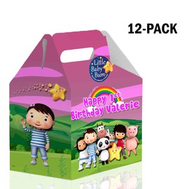 Little Baby Bum Candy Gable Box for Birthday Party Favors 12 Pack - 4.4x4.5in (Pink)