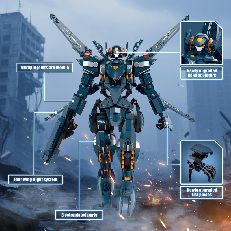 HIGH GODO Attacker Mech Robot Transforming Building Blocks Set for