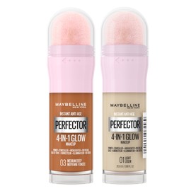 Maybelline New York - Routine 4-in-1 Highlighter - 1 x Shade 01 Light & 1 x Shade 03 Medium Deep - Instant Perfector 4-in-1 Glow