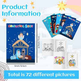 24 Pieces Christian Bible Coloring Book Bulk Christmas Nativity Activity Paint Book for Kids Religious DIY Art Drawing Book Mini Coloring Book for VBS Sunday School Church Classroom Rewards