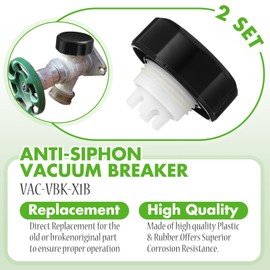 Cinnvoice 2 Set Vacuum Breaker Kit Replacement Valves Compatible with Vacvbkx1b Black Replacement Fit Traditional Anti Siphon Frost free Sillcock Valves Vacuum Breaker Outside Faucet Repair Kit