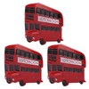 3Pcs Bus Fridge Magnet Red Bus Design Bright Colors Magnetic