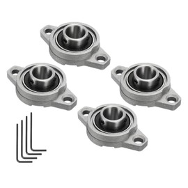 sourcing map 4pcs KFL002 Flanged Pillow Block Bearings 15mm Bore, Zinc Alloy Self Aligning Flange Mounted Bearings