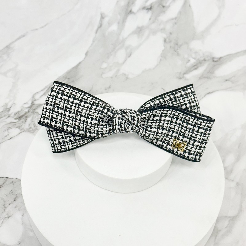 Burnaby Mono Check Twist Hairpin 8cm / 버나비 모노 체크