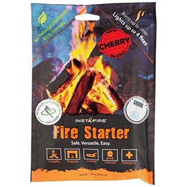 Instafire Insta-Fire Cherry Blend Granulated Fire Starter, All Natural, Eco-Friendly, Lights Fires in Any Weather 1.75oz Pouches (6 Packs)