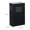 Relaxdays Safe with Key in Book Shape Steel Compartment, Black,