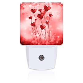 sndheke Red Hearts Night Light Plug into Wall,Romantic Sweet Heart Dusk to Dawn Night Light Plug in,0.5w Energy Saving Sleep Friendly Night Light for Kids Boys Girls Home Decor