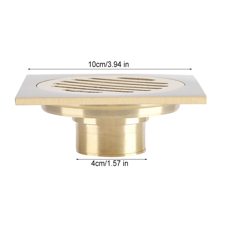Square Floor Drain Bathroom Shower Waste Grate Brass Constructed Strainer