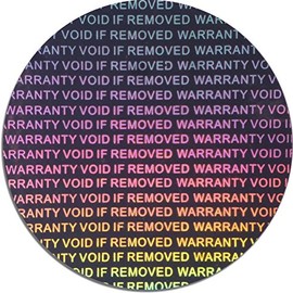 Holographic labels BY EtikettenWorld 40 mm Round Warranty void if removed EW-H-3000-SI, Tamper proof, Water proof, Security seal labels (10)
