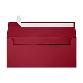 LUXPaper Slimline Self Sealing Envelopes for Invitations, Announcements, and Letters with Peel & Press - 80lb Garnet, Size: 3 7/8 x 8 7/8, 50 Pack - 72973-101-50