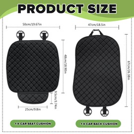 FAELNK Car Seat Cushion, Pack of 2, Universal Seat Covers, Front Seats, Car Seat Covers, Soft and Breathable, Non-Slip Underlay for Car Seat, Office Chair, Black (Black, Leather)