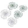 5PCS Metal Flower Wall Decor Iron Wall Art White Green