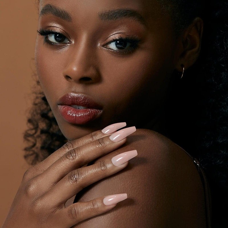 KISS Bare but Better Glue-On Nails Glossy Coral Nude Long