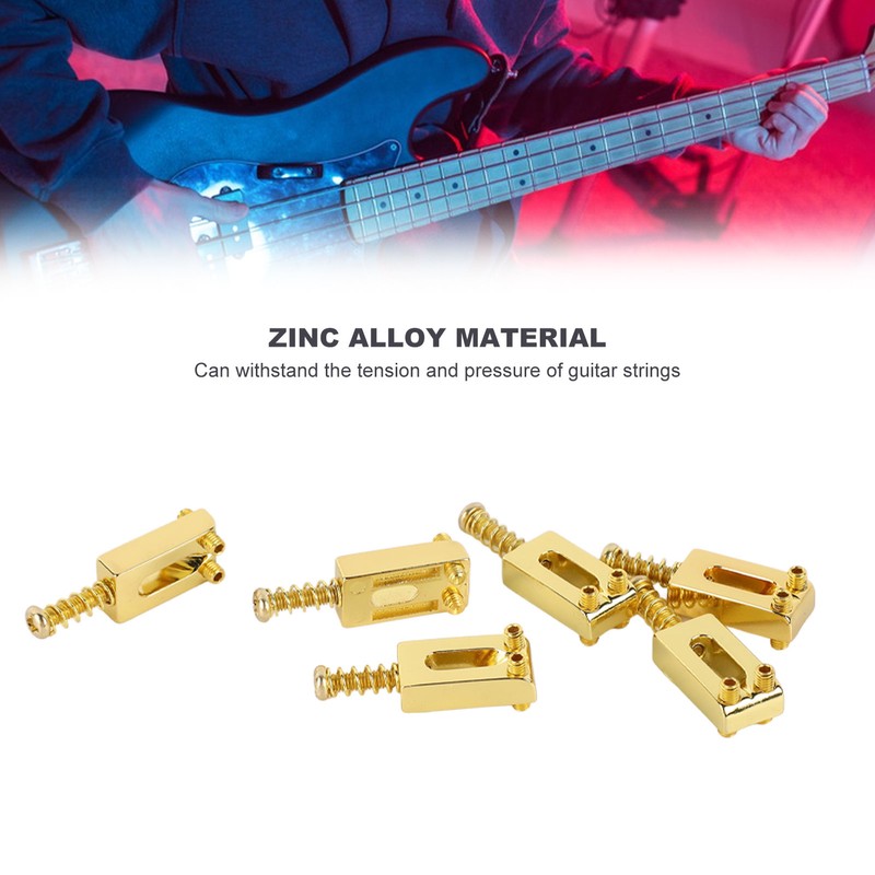 6 Pcs Electric Guitar Bridge Saddle Standard Zinc Alloy Guitar