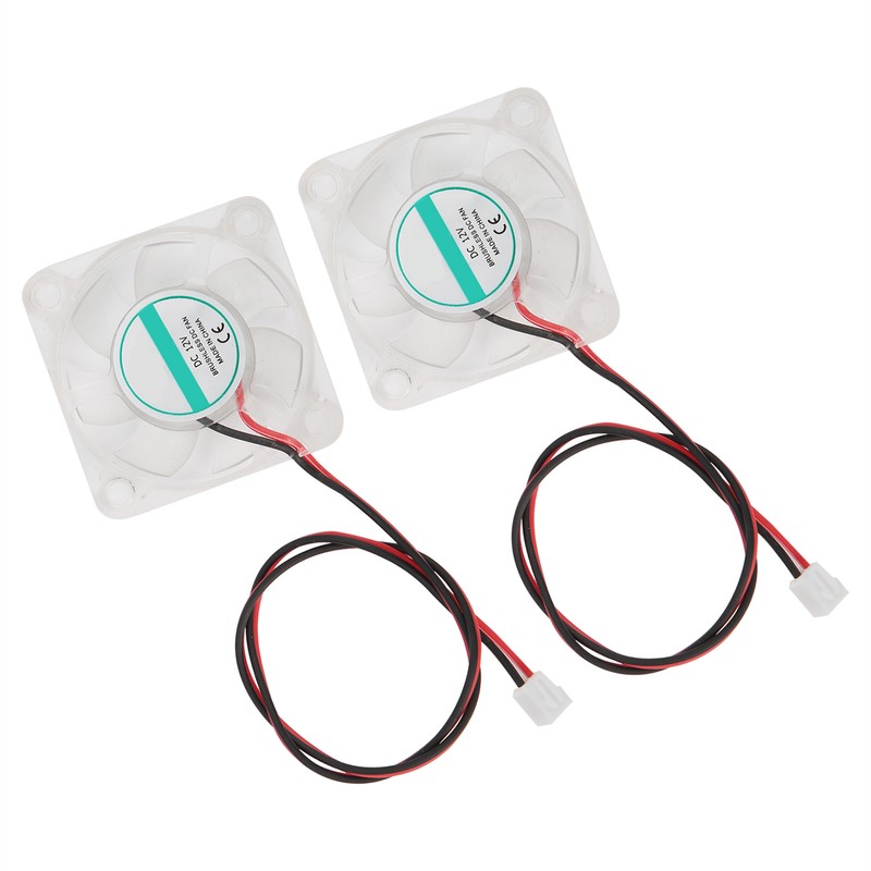 2Pcs 3D Printer Cooling Fan LED Light Hydraulic Bearing Mini