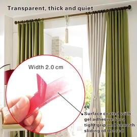 16.4ft Silent Glide Shower Curtain Rings Tape Clear with Effortless Curtain Slide - Clear, Smooth and Silent Tape for Shower Liner (16.4ft)