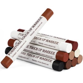 DEWEL Wood Filler Sticks, 10 Pcs Furniture Crayons for Scratches, Touch Up Wax Sticks, Upgrade Furniture Repair Wax Crayons Kit for Scratches, Holes, Floor, Table, Laminate, Carpenters