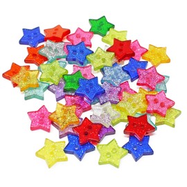 Special Touches 50 Pieces Multicolor Glitter Star Resin Buttons 13mm Glitter Embellishments for DIY Sewing Craft Projects