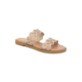 XOXO Women's Mela Flat Sandal, Light Sand, 6