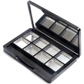 Empty Eye Shadow Palette Container Lipstick Cosmetic Cream Tray Multi-Lattice Mini Holder Case Makeup Loose Powder Organizer Sample Small Box Jar (Black, One Size)