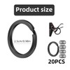 20 Pcs Black Keyring,25 mm Black Flat Split Heavy Duty
