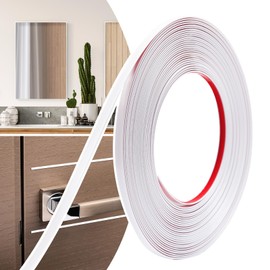 JSIWOTH 0.25in × 40Ft Peel and Stick Wall Molding Trim - Flexible Self Adhesive Molding Trim for Walls, Edges, Borders, Window Frames, Backsplash Tiles - White (Paintable) Waterproof Trim