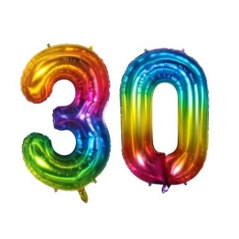C-Spin Giant 40" 30 Jelly Foil Number Balloons Photo Shoot 30th Birthday Float Helium