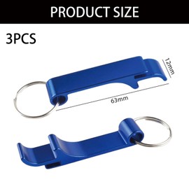 3 Pcs Bottle Opener Keyring,Mini Key Ring Bottle Opener,Bar Keyring Bottles Openers,for Creative Party Picnic Camping Festivals Gift(3 Colours Red Blue Gold)