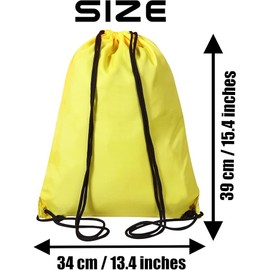 WESTWOOD FOX Drawstring Gym Bag Sack Backpack PE Bags for Women Men Trainer Swimming Travel Holidays Sports kids Boys Girls (Yellow)