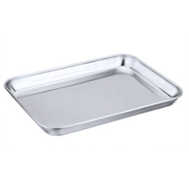 Toaster Oven Tray,P&P CHEF Stainless Steel Toaster Oven Pan, Rectangle 10.5''x8''x1'', Mirror Finish & Dishwasher Safe，Fit Small Toaster Oven