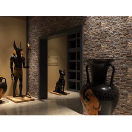 Retro-Art 3D Wall Panels, Pack of 5, Stone Pebble in Beige Brown, PVC, 38.6" x 19.3", Covers 25.87 sq.ft, 001BF