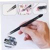 OSALADI 3pcs Nail Art Tweezers Stainless Steel Rhinestone Clip Drill
