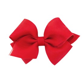 Wee Ones Girls' Organza Overlay Hair Bow on a WeeStay Hair Clip, Extra Small, Red