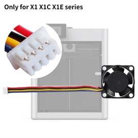 BCZAMD 3D Printer Accessories X1 Series 2 Pieces 5V Hotend Cooling Fan: Double Ball Bearings 25 x 25 x 10 mm / 0.98 x 0.98 x 0.39 inch 15,000 RPM Fans No Compatible with P1P P1S and A1 Series