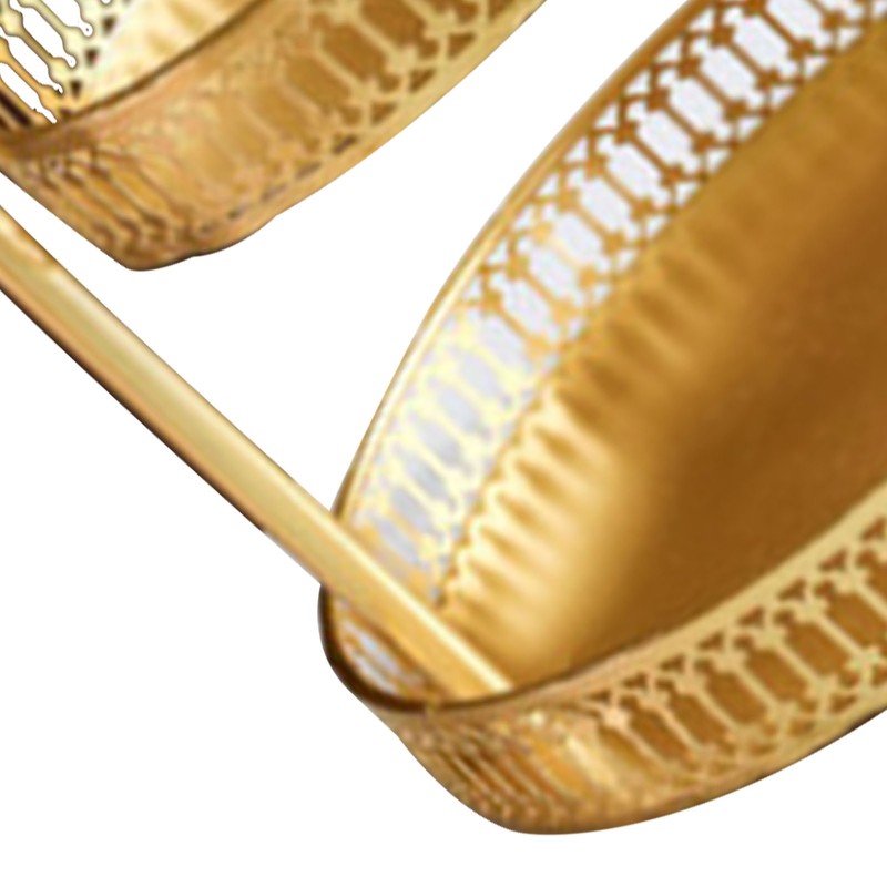 Double Layer Pastry Tray Decorative Copper Gold Biscuits Dessert Display