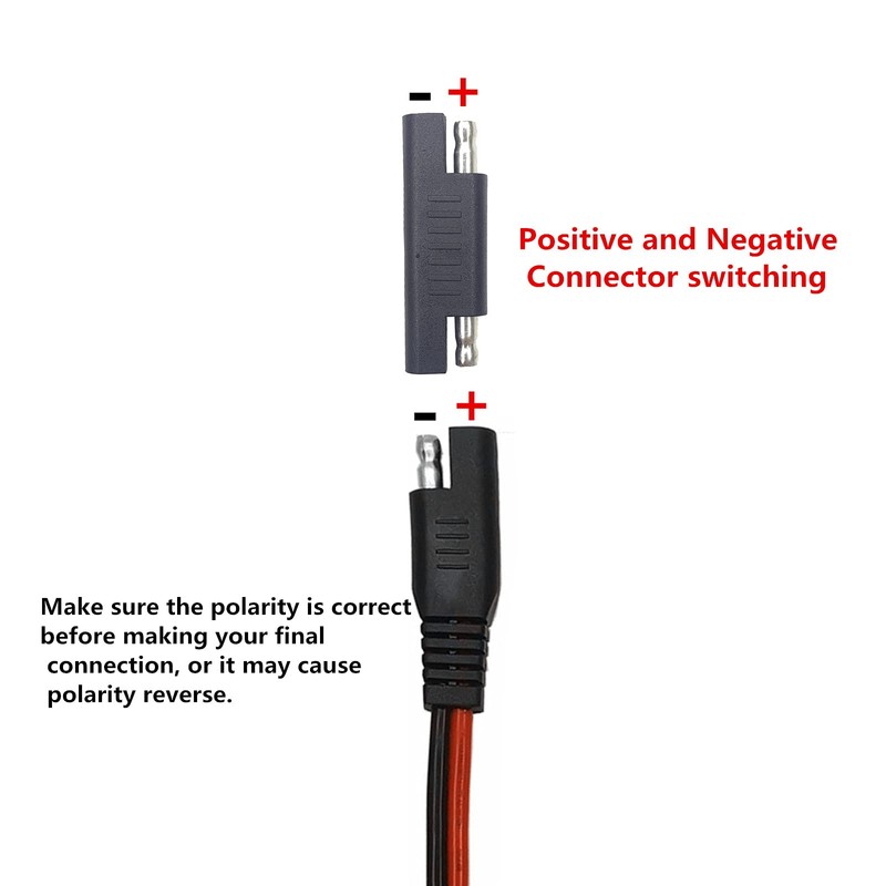 AEISVIK SAE Connectors to SAE Polarity Reverse Adapter Quick Disconnect