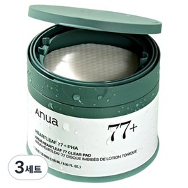 Anua Houttuynia cordata 77 Clear Pad 70p + ​​10p set, 80 sheets, 3 sets / 아누아 어성초 77 클리어 패드 70p + 10p 세트, 80매입, 3세트