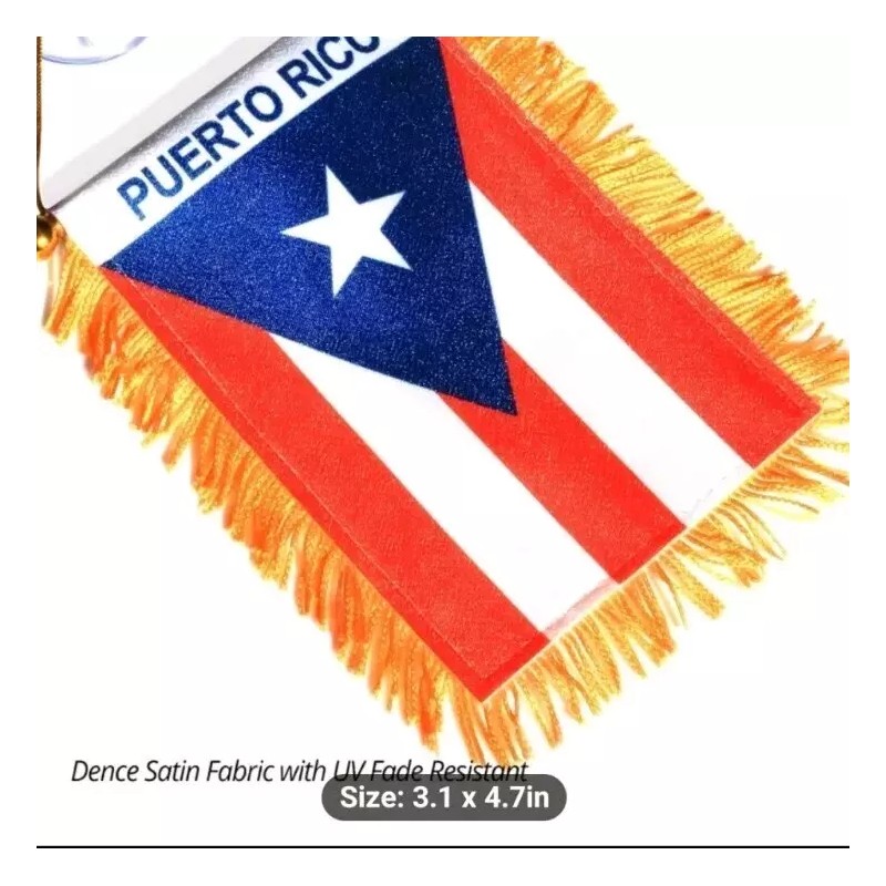 PUERTO RICO MINI BANNER FLAG GREAT FOR CAR & HOME