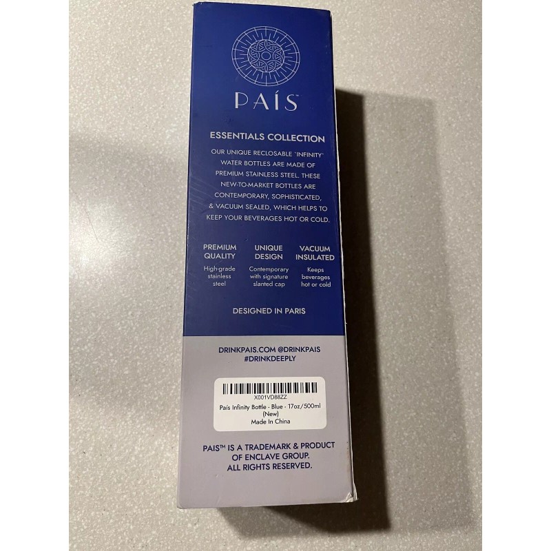 Pais Infinity Collection Blue Premium Stainless Steel & Insulated 17oz