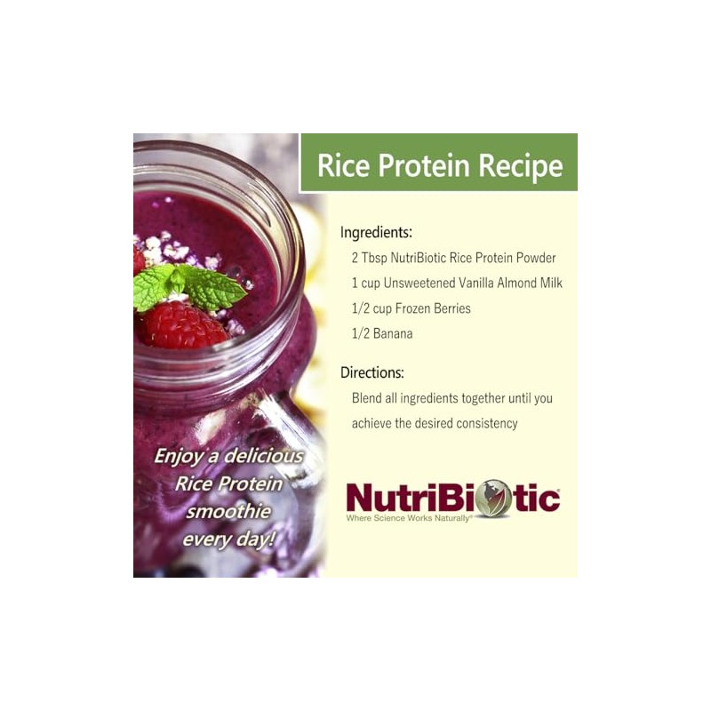 NutriBiotic, Organic Rice Protein, Plain, 1 lb 5 oz (600