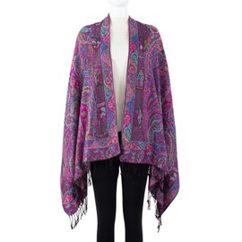 TUSHUSTY Pashmina Feel Shawls Wraps Rave Scarf for Women Soft Silky Reversible Men Scarves Hijab Purple Pink Black