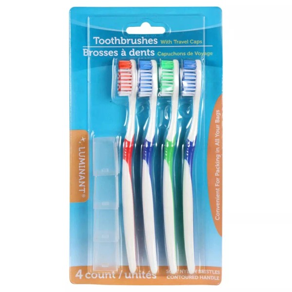 Luminant Ultra Soft Toothbrushes with Travel Caps, 4-ct. Packs
