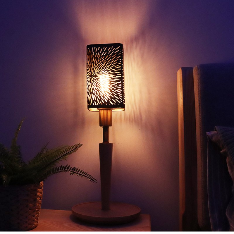 Lamp Shade Wrought Iron Hollow Design Modern Style Detachable Table