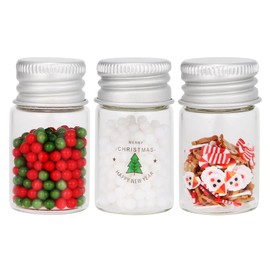 Pack of 3 Miniature Gnome Accessories Christmas, Miniature Candy Jar, Candy Jar with Lid, Miniature Vintage Candy Glass, Miniature Dollhouse Accessories, Gnome for 1:12 Dollhouse