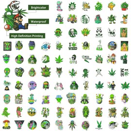 100Pcs Cool Funny Mushroom Stickers for Adults Teens,420 Stickers Decals for Laptop,Water Bottles,Guitar,Skateboard