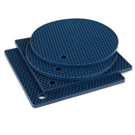 Joyhalo Trivets for Hot Dishes - Hot Pads for Kitchen, Silicone Pot Holders for Hot Pots and Pans, Silicone Mats for Kitchen Countertops, Table, Flexible Easy to Wash and Dry, Navy