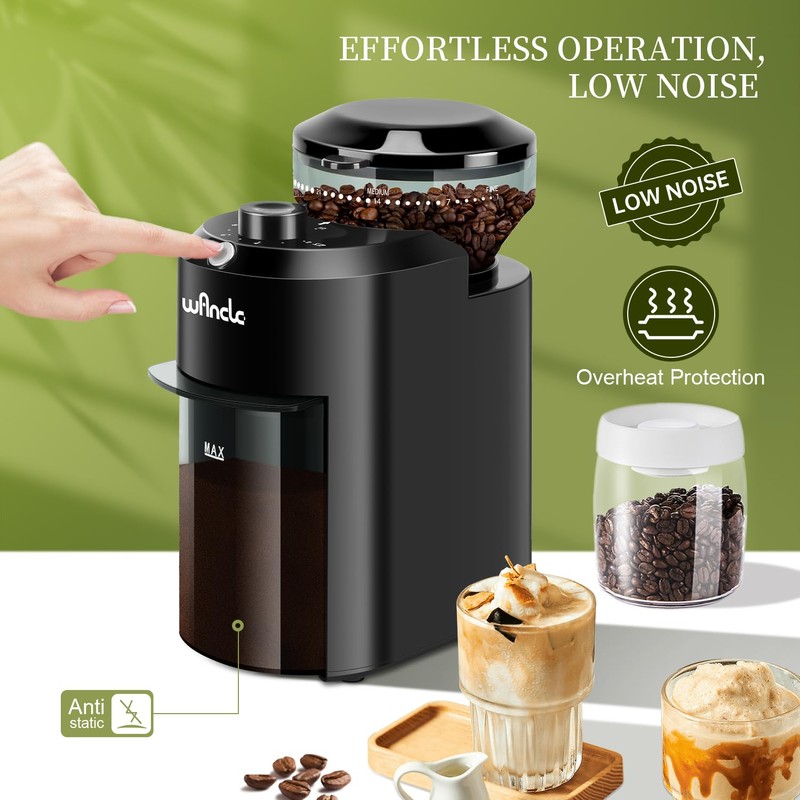 Wancle Electric Burr Coffee Grinder - Adjustable with 28 Precise
