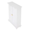 Miniature Doll House Wardrobe White Wooden Double Door Household Closet