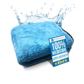 Microfibre Car Drying Towel Thick, Super Absorbent, Lint Free 40cm x 40cm Microfiber Cloth Car - Perfect Addition to your Car Washing, Drying, Detailing and Polishing (Pack of 1)